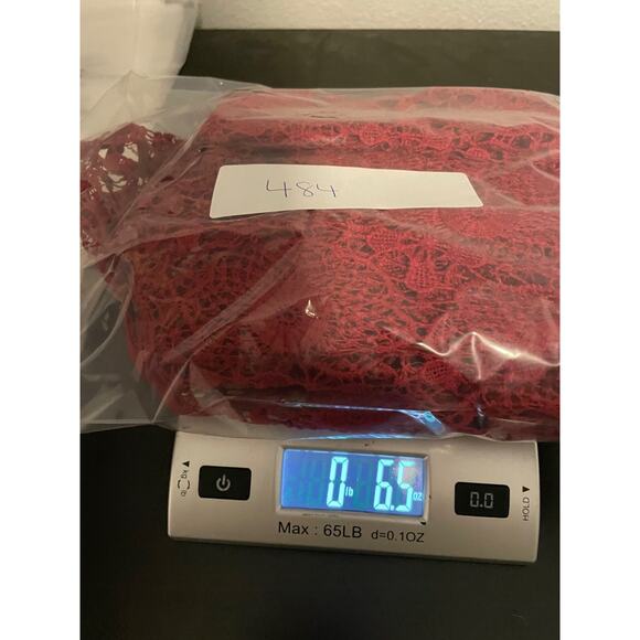 Double Zero Womens Tunic Size Small Red Floral Crochet Lace Sheer Whimsical READ - Picture 9 of 9